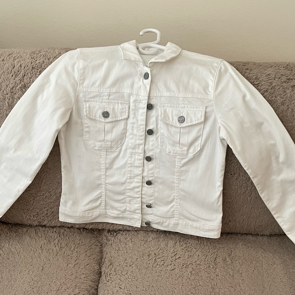 KUT white jean jacket, freshly laundered, like brand new and seldom worn